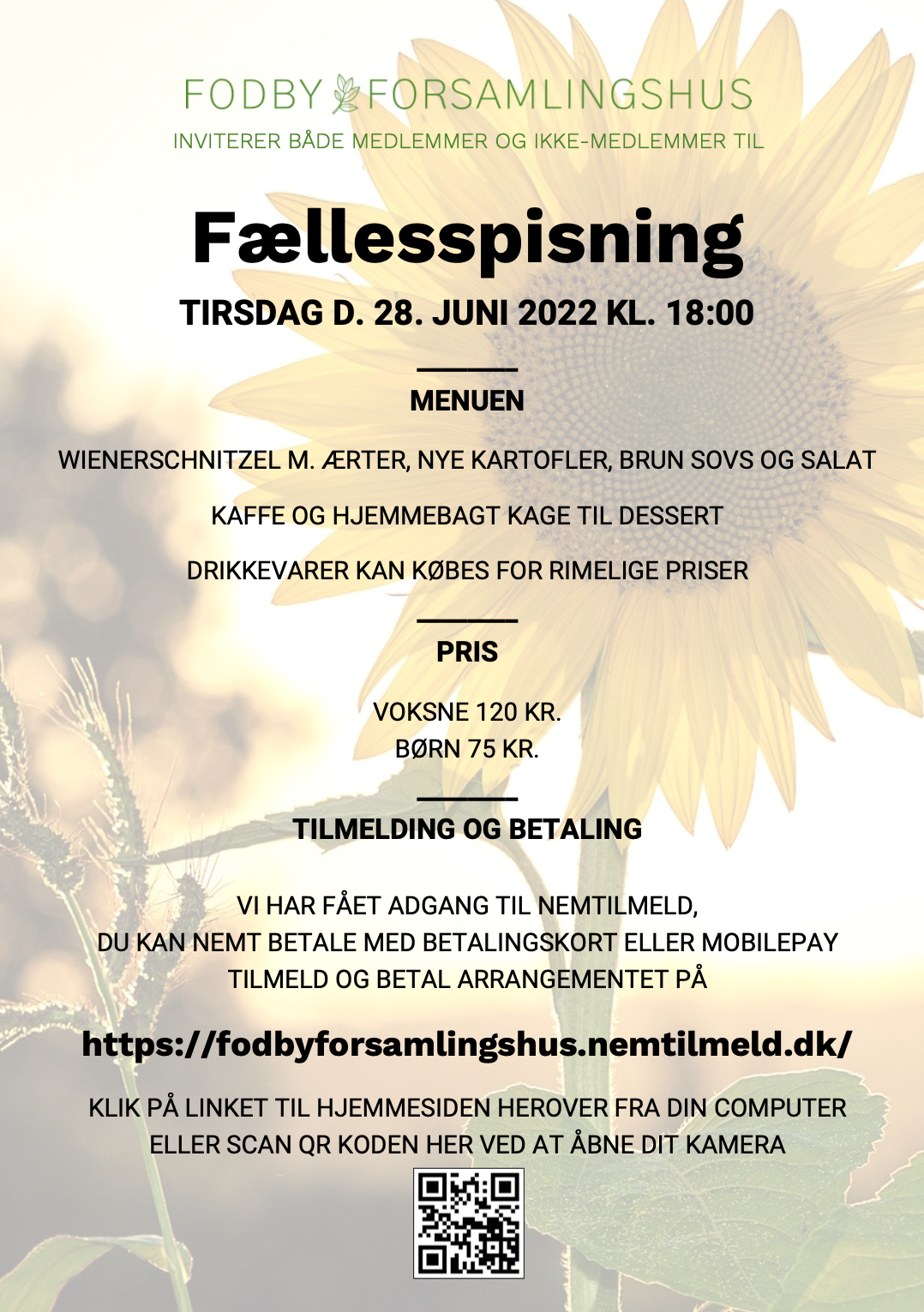 Indbydelse fællesspisning